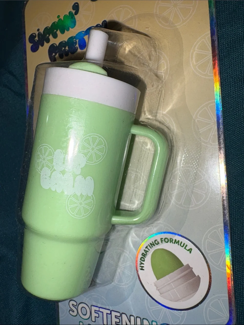 Big Cup-like Lip Balm - Lime - light green Softening Lip Balm - Cup Desig